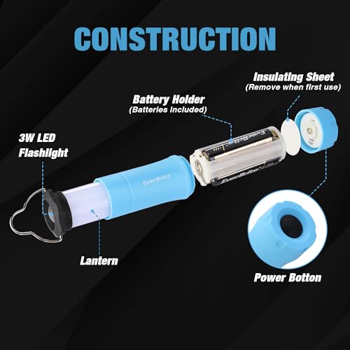EverBrite Blue 2-in-1 Mini Lantern and Flashlight - Zoomable, Lightweight Camping Light