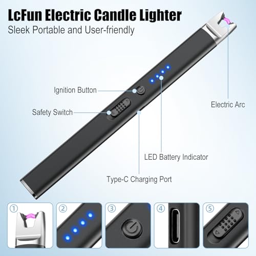 Rechargeable Electric Candle Lighters Set - Windproof, Safe, USB Long Stem with Variations