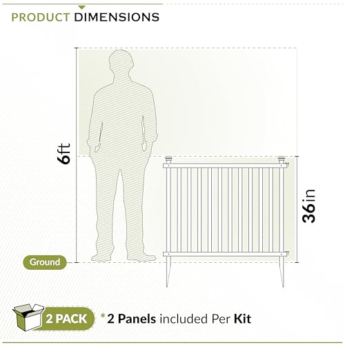 Zippity Baskenridge White Vinyl Picket Fence Panels 36in H x 42in W - No Dig DIY Kit (2 Pack)