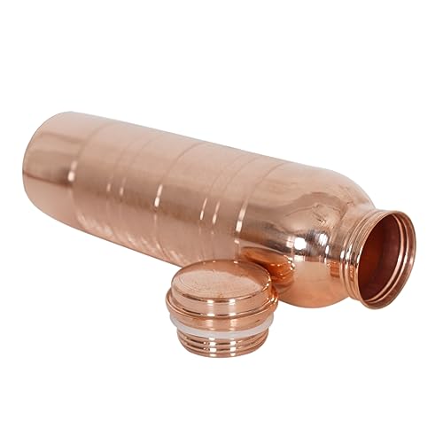 Copper Water Bottle 34 Oz Leak Proof with Pitambari Powder - Pure Copper Bottle