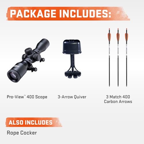 Hunting Package 400 FPS with Lighted Scope Rope Cocker & 3 Arrows