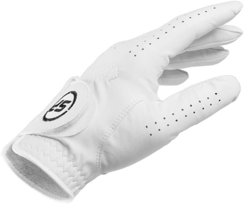 Skiennix Golf Gloves - 100% AAA Cabretta Leather, Ergonomic Ultra-Thin Design, Wear-Resistant White
