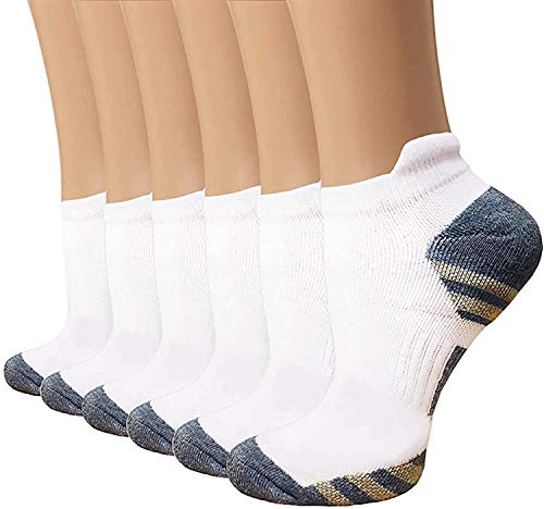 Sooverki Copper Compression Socks for Men & Women 6 Pairs No Show Large-X-Large - Circulation & Arch Support