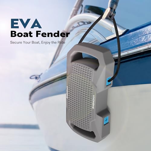 2 Pack Gray EVA Boat Fenders for Docking & Protection, Fits Yachts & Small Boats