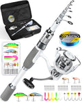 Ghosthorn 1.8m Telescopic Spinning Fishing Rod & Reel Kit with Carrier Bag