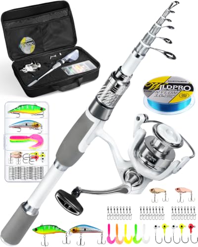 Ghosthorn 1.8m Telescopic Spinning Fishing Rod & Reel Kit with Carrier Bag