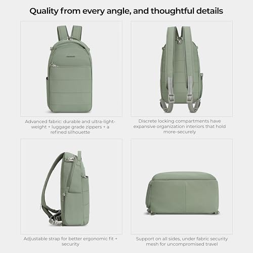 Travelon Anti-Theft Roam Convertible Backpack Sling 8x14 Moss