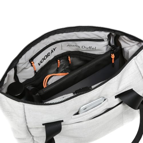 Vooray Alana Duffle Bag with Padded Laptop Sleeve - Heather Grey 25L