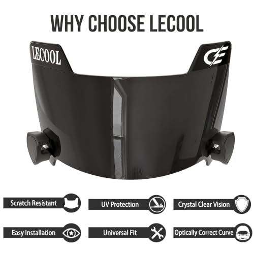 Football Helmet Visors 2 Pack Clear + Black Clips Wide Vision Fit