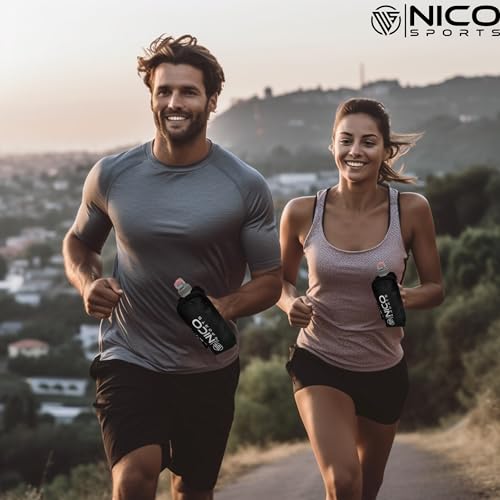 HydroBlast Handheld Water Bottle 12oz for Running with Phone Storage