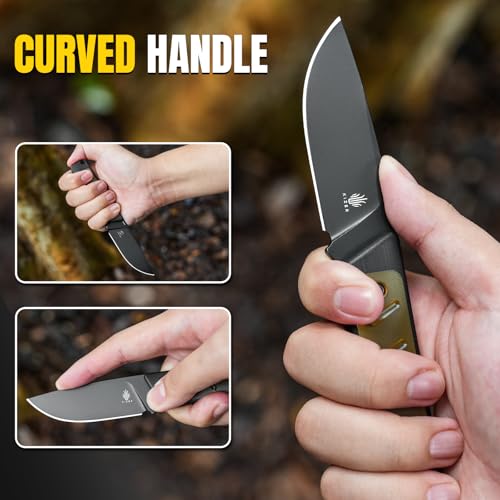 Kizer Smolt Fixed Blade Knife with Sheath - D2 Steel, Micarta & PEI Handle, 2.93" Drop Point
