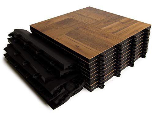 Big Floors Dark Oak SnapLock Portable Dance Floor Kit 3'x3' 9 sq ft