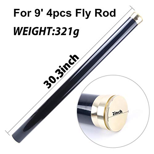 Maxcatch Carbon Fiber Fly Fishing Rod Travel Tube Case 33.46 Inch for 10ft 4-Piece Fly Rod - Aluminum Cap