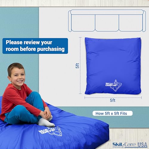 Kids Sensory Crash Pad 5x5 Feet High-Density Foam Gym Mat with Nylon Cover