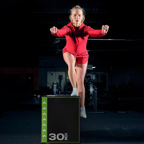BalanceFrom 3-in-1 Foam Plyometric Jump Box 20x24x30 Inch Multi-Color