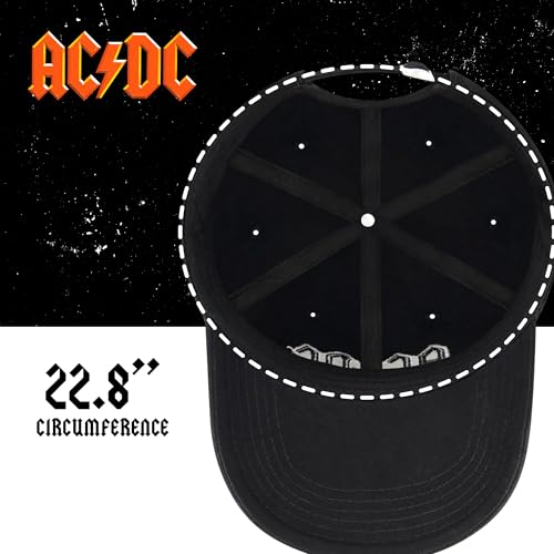 AC/DC Baseball Cap Black - Official Rock Band Snapback Hat