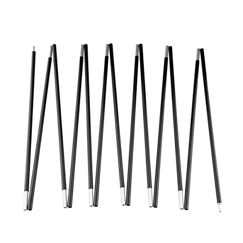 16ft Aluminum Tent Pole Replacement - Black Pre-Assembled Camping Rod