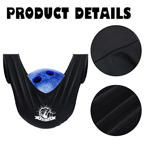 2 Pcs Washable Bowling Ball Cleaner Bags with Towels - Black