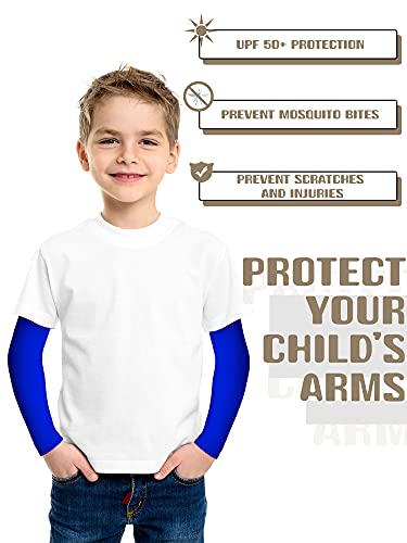 Kids UV Protection Arm Sleeves - 10 Pairs Ice Silk Cooling Sun Sleeves for Ages 8-12, Cute Colors