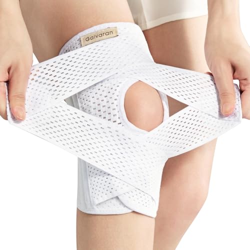 White Galvaran Knee Brace with Side Stabilizers for Meniscal Tear Support - Medium