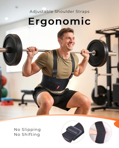 Medical-Grade Back Support Brace with Adjustable Shoulder Straps - Black, Medium