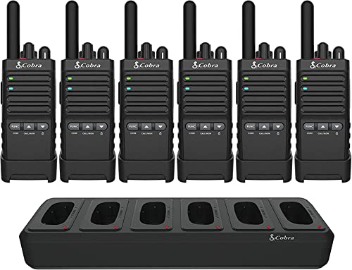 COBRA PX650 BCH6 6-Pack Business Walkie Talkies Rechargeable Long Range 300,000 sq ft
