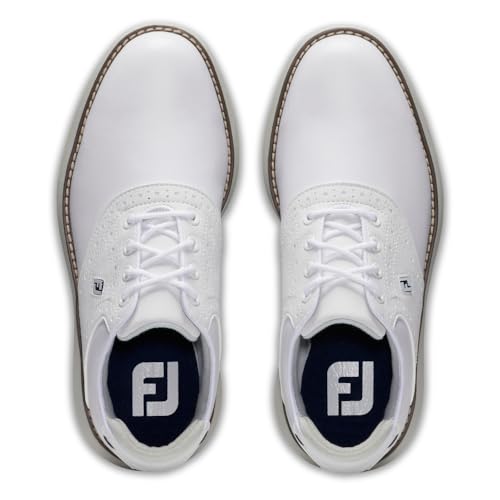 FootJoy Golf Juniors Traditions Shoes - White/White, 5 Big Kid