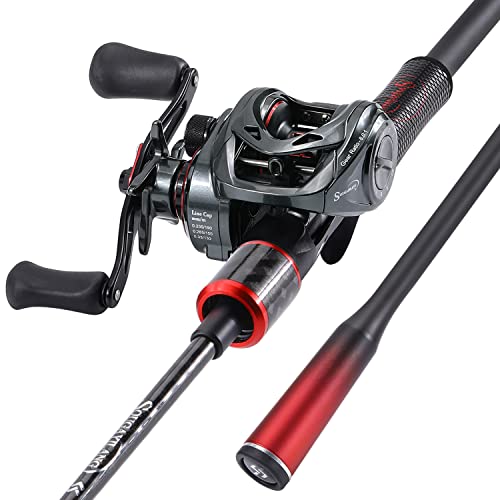Sougayilang Cast-Left 7ft Medium Baitcasting Fishing Rod & Reel Combo - 2-Piece