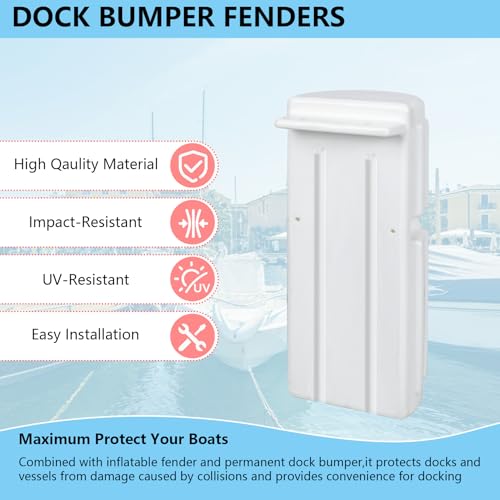 BALAVA 4 Pack White Inflatable Marine Dock Bumpers for Boat Protection