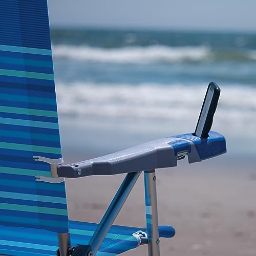 Tommy Bahama 15-Inch Hi-Boy Beach Chair 2-Pack Stripe, Extra Tall, Reclining