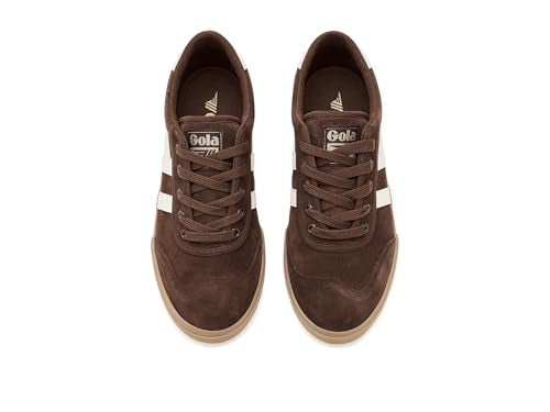 Gola Badminton Suede Sneakers Men’s Low-Top Casual Shoes - Dark Brown & Off White