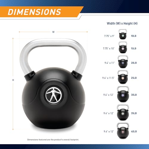 35 lb Sage Marcy PU Coated Kettlebell with Wide Steel Handle for Strength Training