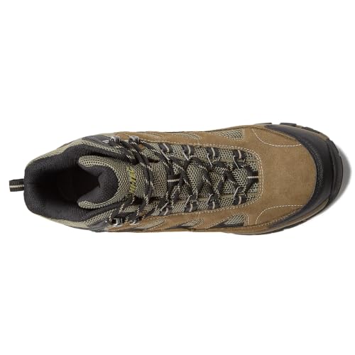HI-TEC Yosemite WP Mid Waterproof Hiking Boots for Men - Dark Green Olive, Lightweight & Breathable Outdoor Trekking Shoes