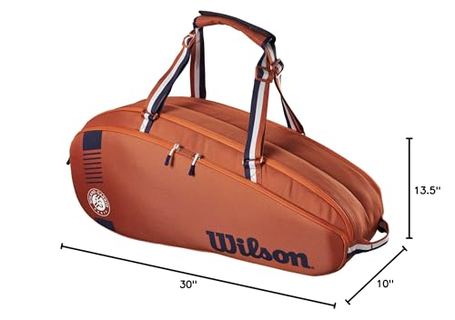 Wilson Roland Garros Team Tennis Racket Bag - Clay/Navy, Holds up to 6 Rackets