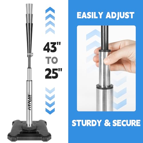 Adjustable Baseball Softball Batting Tee - 25 to 43 Inches Hitting Training Aid