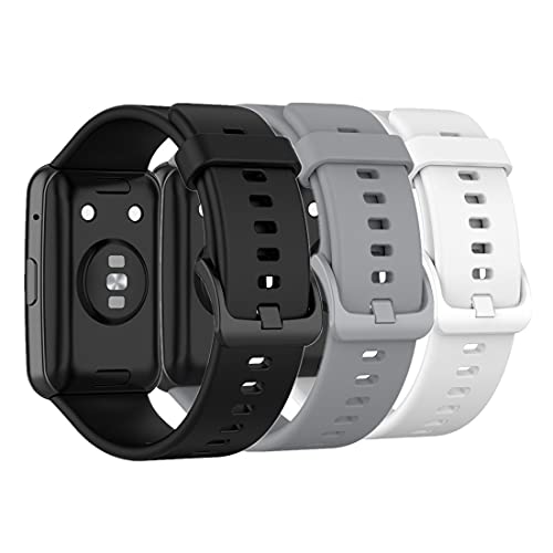 Adjustable Silicone Watch Strap for Huawei Watch Fit - Black, Grey, White