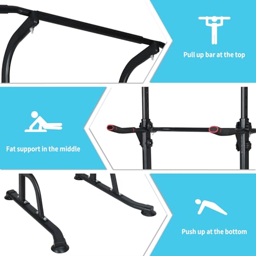 LSKSSNG Adjustable Pull Up & Dip Station - Multi-Function Home Gym Equipment