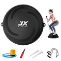 Black JX FITNESS 58cm Balance Half Ball Trainer with Resistance Bands & Pump – Home Core & Ab Workout Equipment