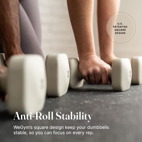 WeGym Square Dumbbell Set for Home Gym - Lower Sandstone-No Rack