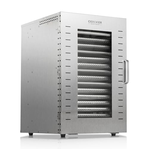 Cercker Commercial Food Dehydrator 16 Trays Large Capacity Non-Rotary 1500W