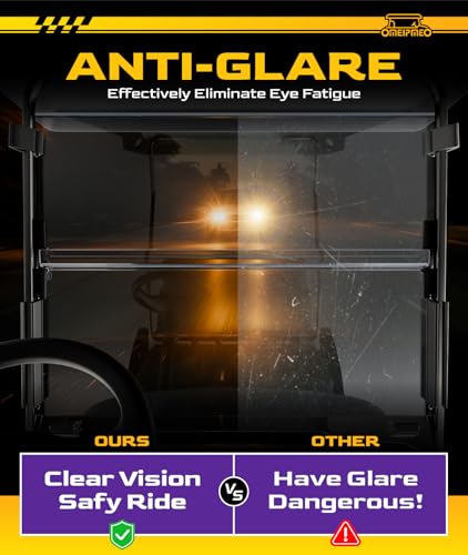 Clear Golf Cart Windshield Upgrade for Yamaha G29/Drive 2007-2016 - Foldable, UV Protected