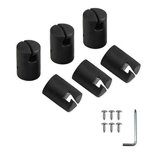 Trampoline Enclosure Pole Cap Set for 32mm Steel Poles - Black, 6 Pieces