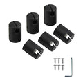 Trampoline Enclosure Pole Cap Set for 32mm Steel Poles - Black, 6 Pieces
