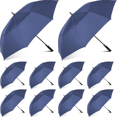 Large Automatic Open Golf Umbrella - 62 Inch Dark Blue Sun & Rain Shield