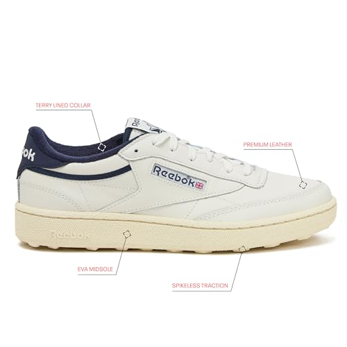 Men's Spikeless Golf Shoes - Reebok Club C Golf Chalk / Navy / Vintage Chalk 9.5