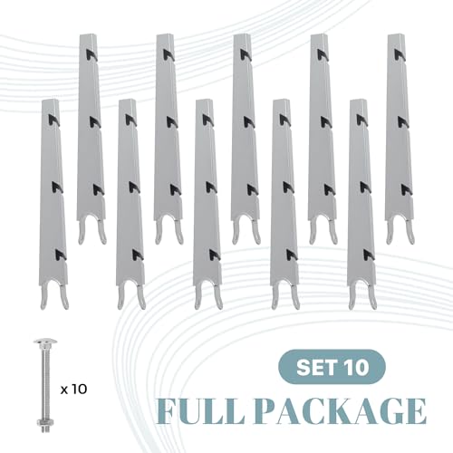 10 Pack 1-3/8 Inch Chain Link Fence Barbed Wire Extension Arms - Silver, Adjustable