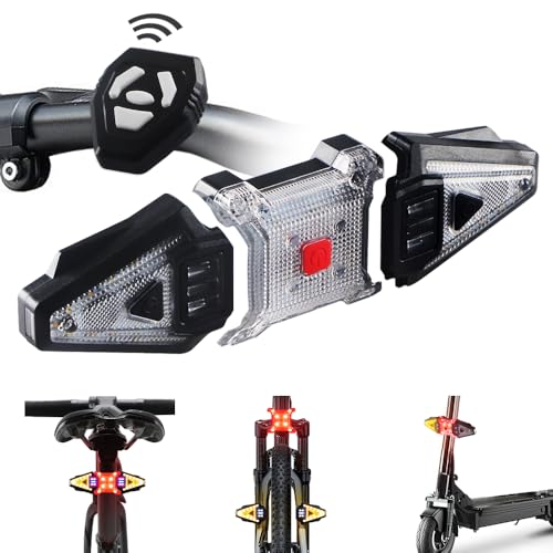 2 PCS Bike Turn Signals with Tail Light & Remote Control - USB Rechargeable, Waterproof