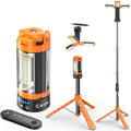Rechargeable Camping Lantern with Remote, Telescopic Tripod - Orange