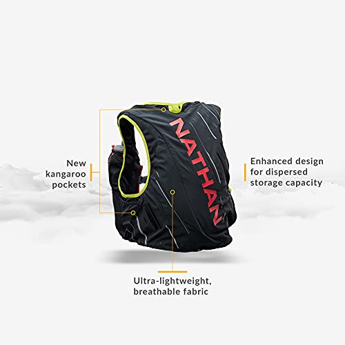 Nathan Pinnacle Hydration Running Vest Backpack for Trail & Marathon - Black / Hibiscus / Medium