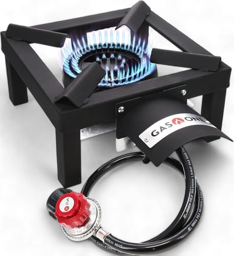 GasOne High Pressure Single Propane Burner Black - Outdoor Camping & Cooking